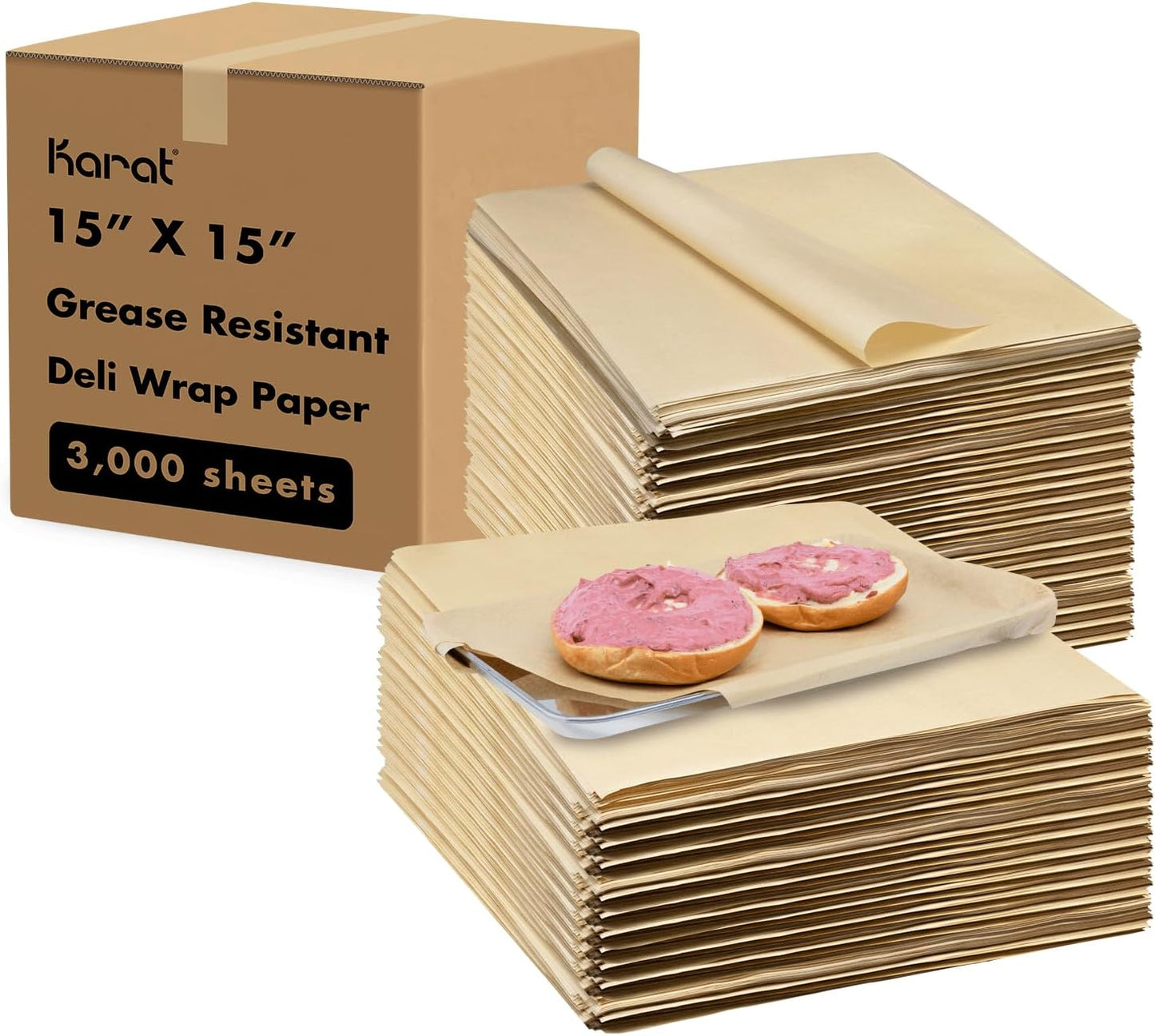 Karat Deli Paper Sheets 15x15 in Grease-Resistant Wraps