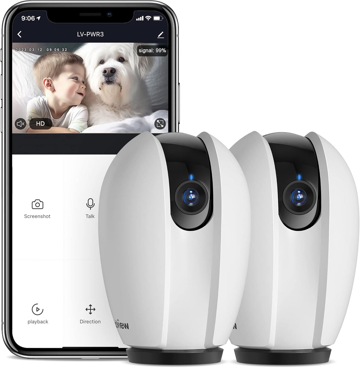 LaView Pan/Tilt Security Camera: 1080P WiFi Baby Monitor