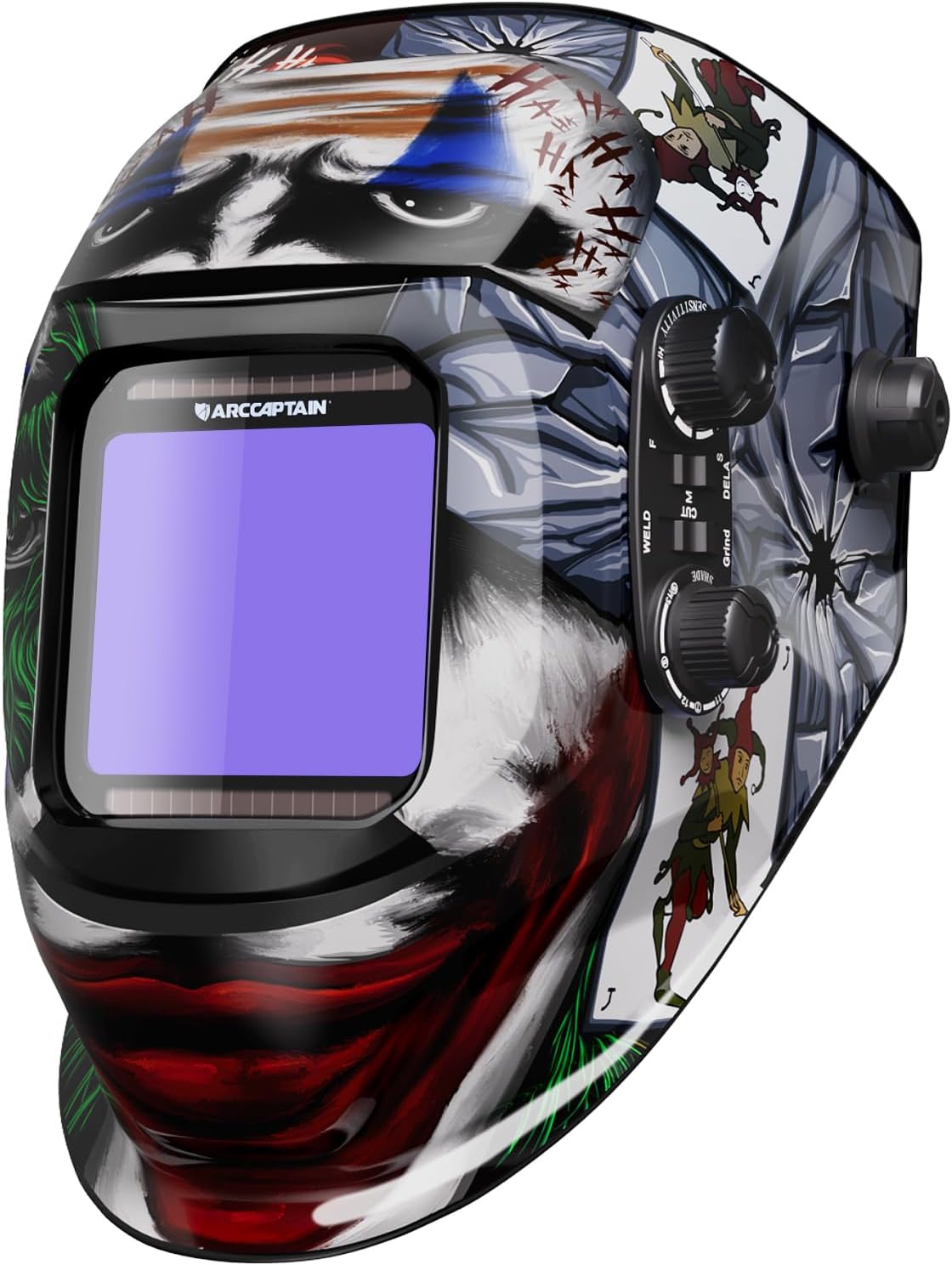 ARCCAPTAIN True Color Welding Helmet - Wide Viewing Screen, Solar Powered