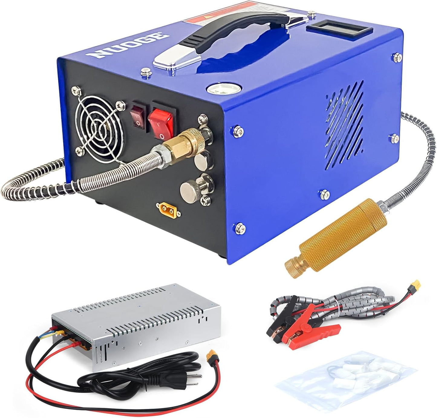 NUOGE Portable 4500Psi PCP Air Compressor - Oil-Free - Easy Carry