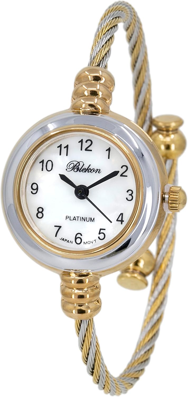 Stylish 2Tone Cable Bangle Watch - Fashion Time!