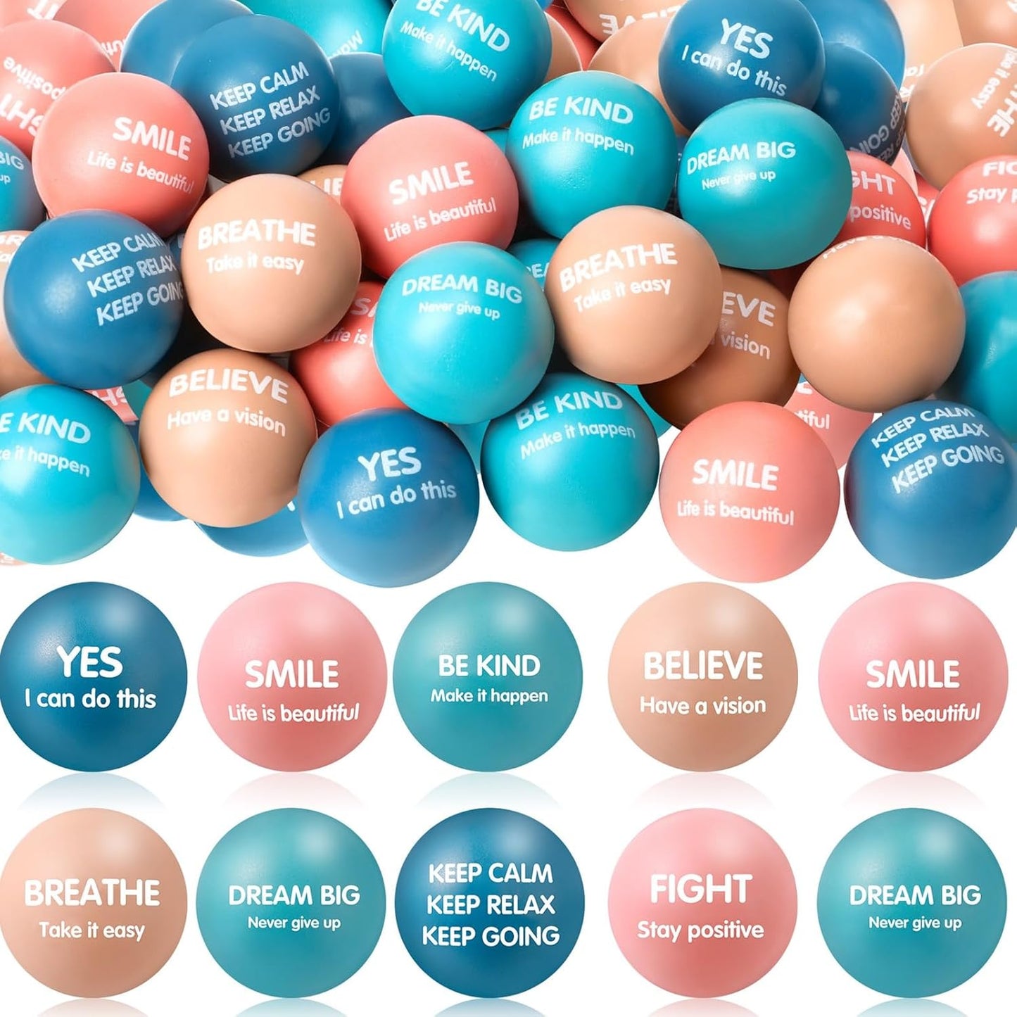 Liliful 48 Pieces Motivational Stress Balls for Stress Relief