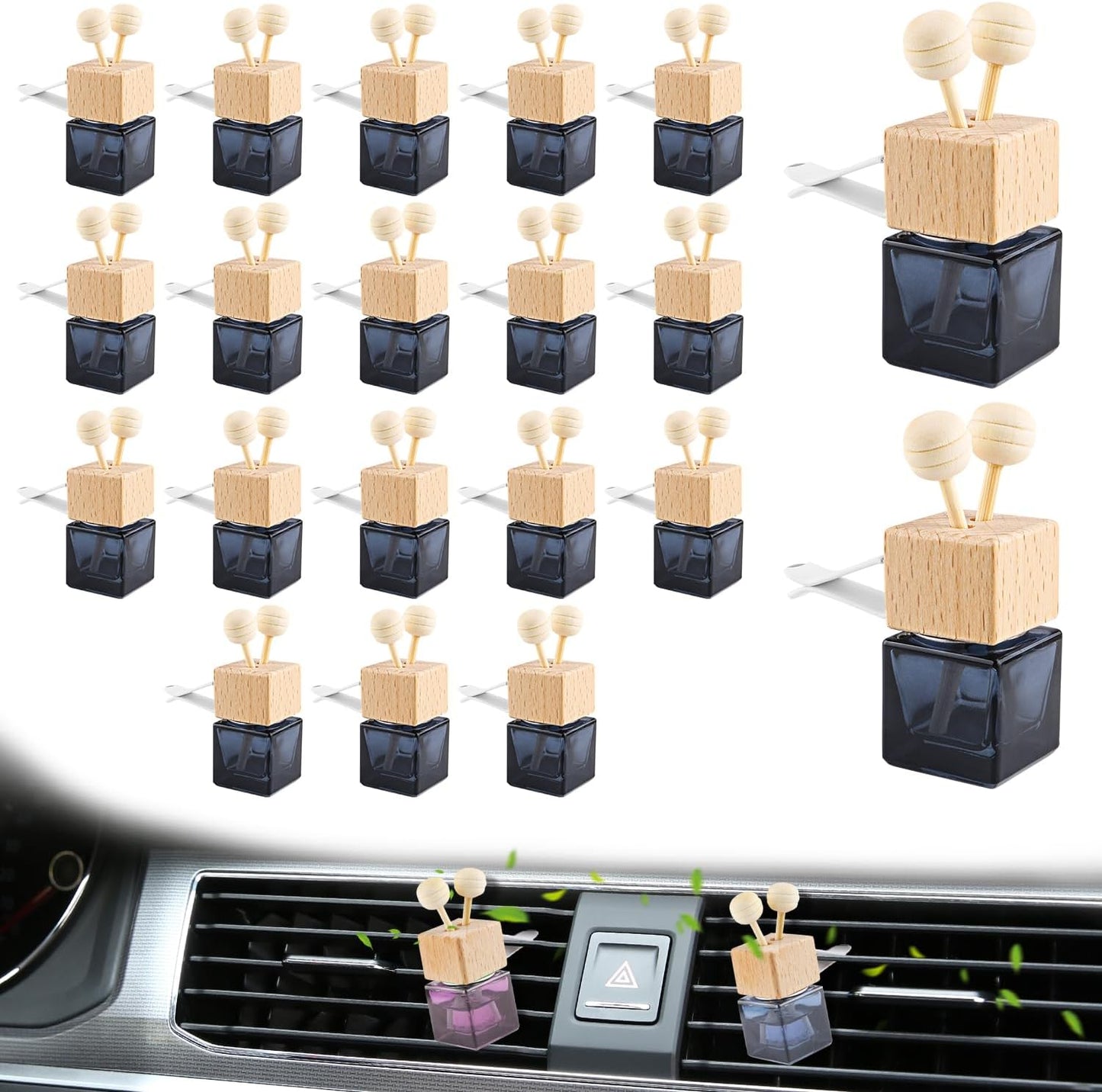 ConStore 20 Pack Black Car Air Freshener Bottles