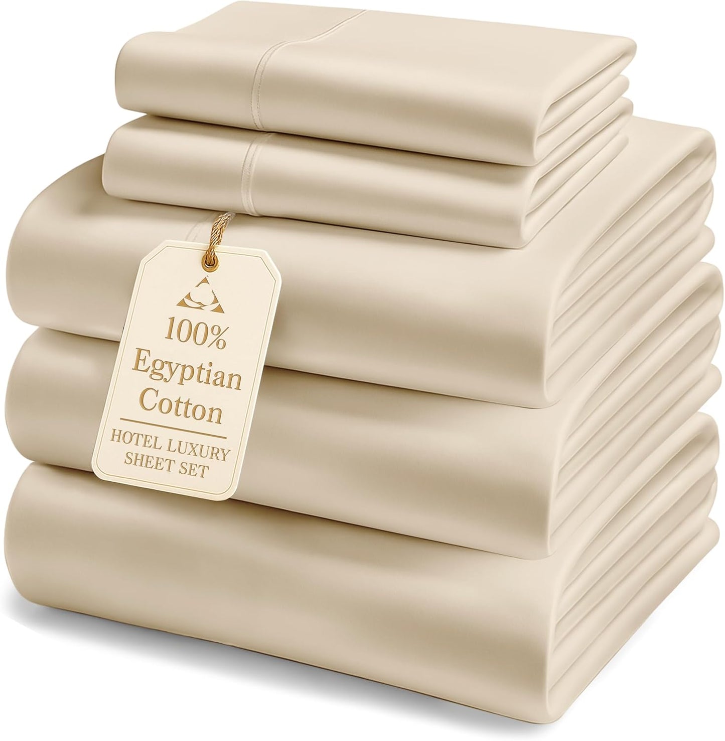 Luxurious 100% Egyptian Cotton Split King Bed Sheets Set