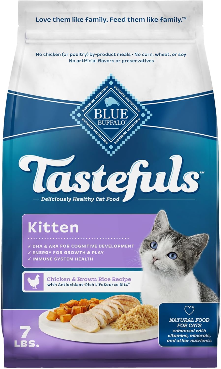 Blue Buffalo Tastefuls Kitten Food with DHA for Healthy Growth