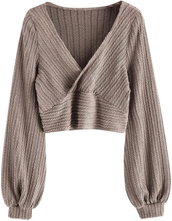 ZAFUL Women's Pullover Ribbed Cropped Knitwear for Chic Style