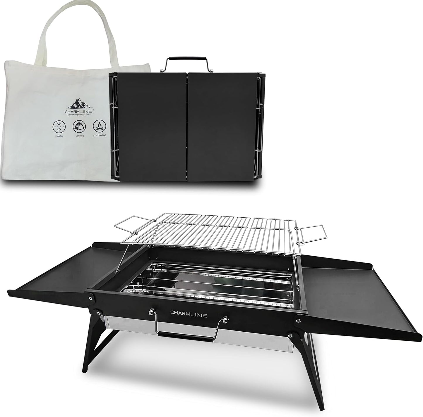 Charmline 20x14in Big Desktop Charcoal Grill for BBQ Fun
