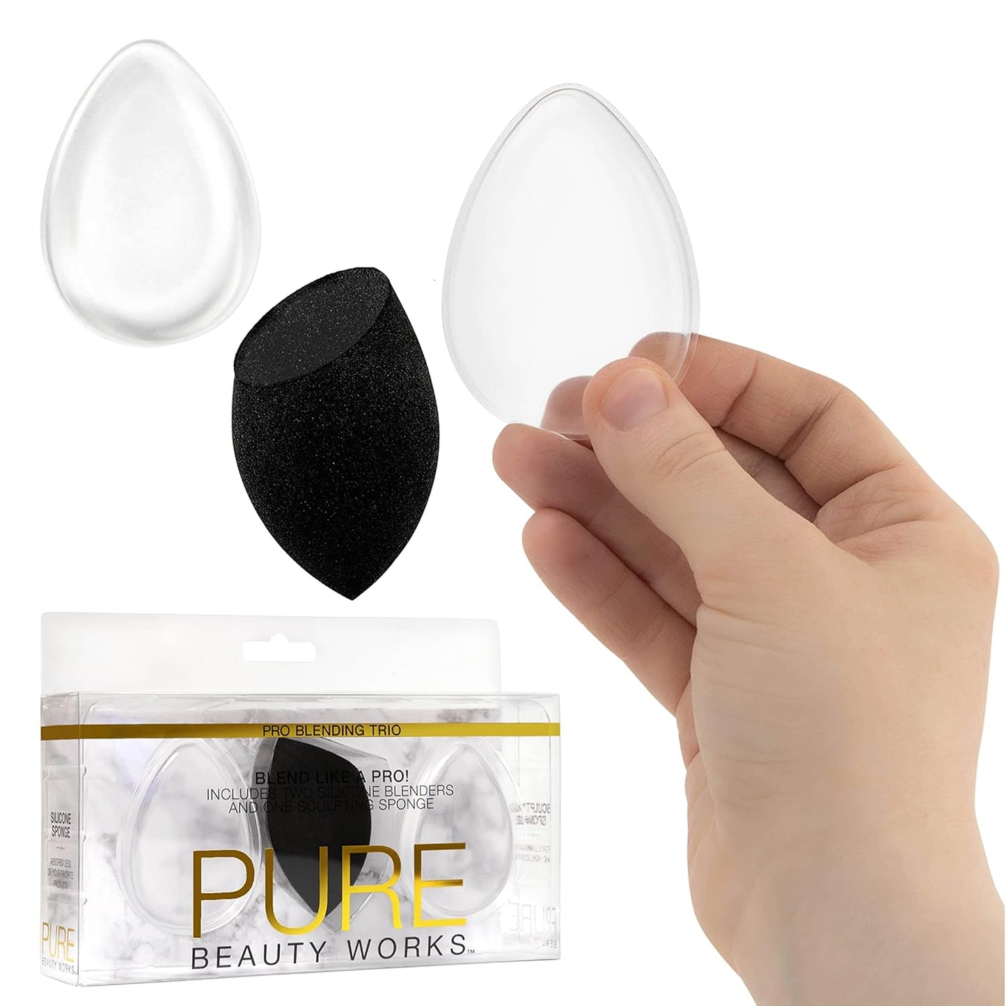 Silicone Blending Sponges 3Pc Set - Pro Makeup Tool