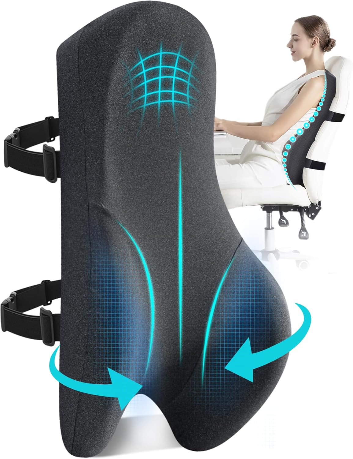 Teemour Memory Foam Lumbar Pillow - Relieve Back Pain