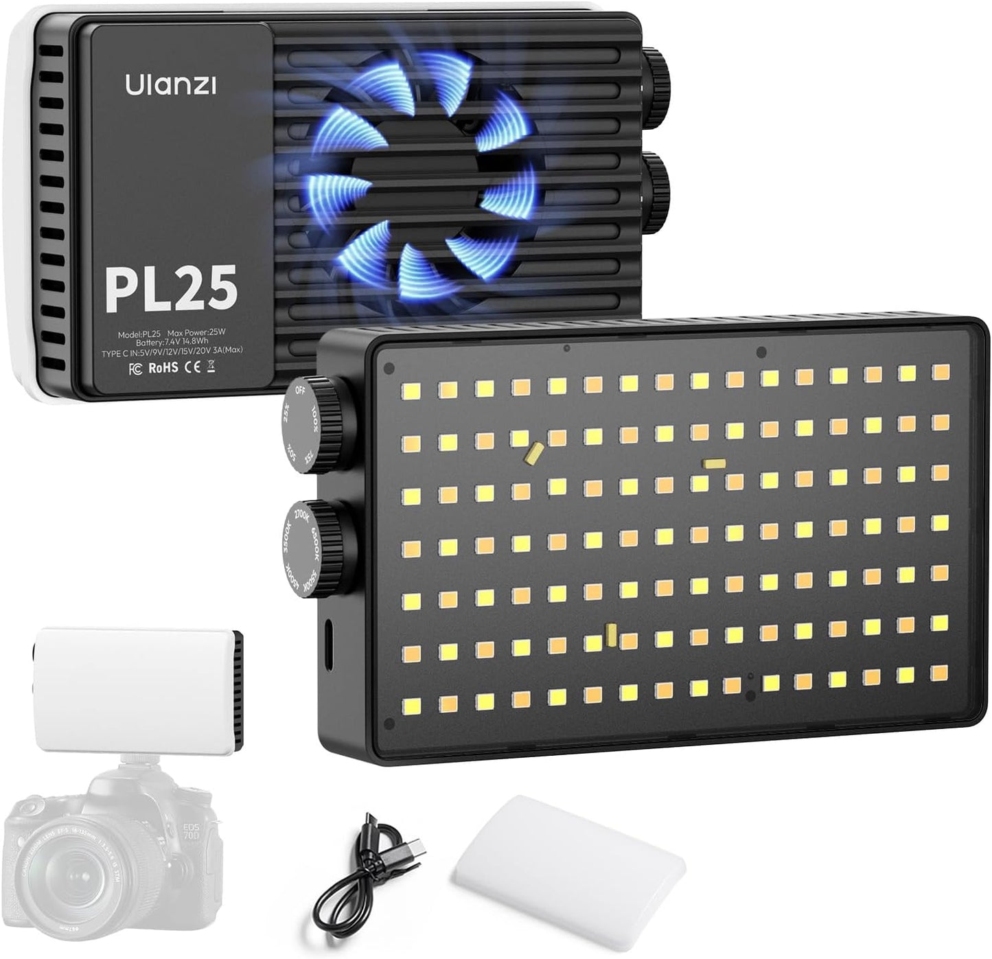 ULANZI PL25 Video Light: Bi-Color LED Panel for Photography