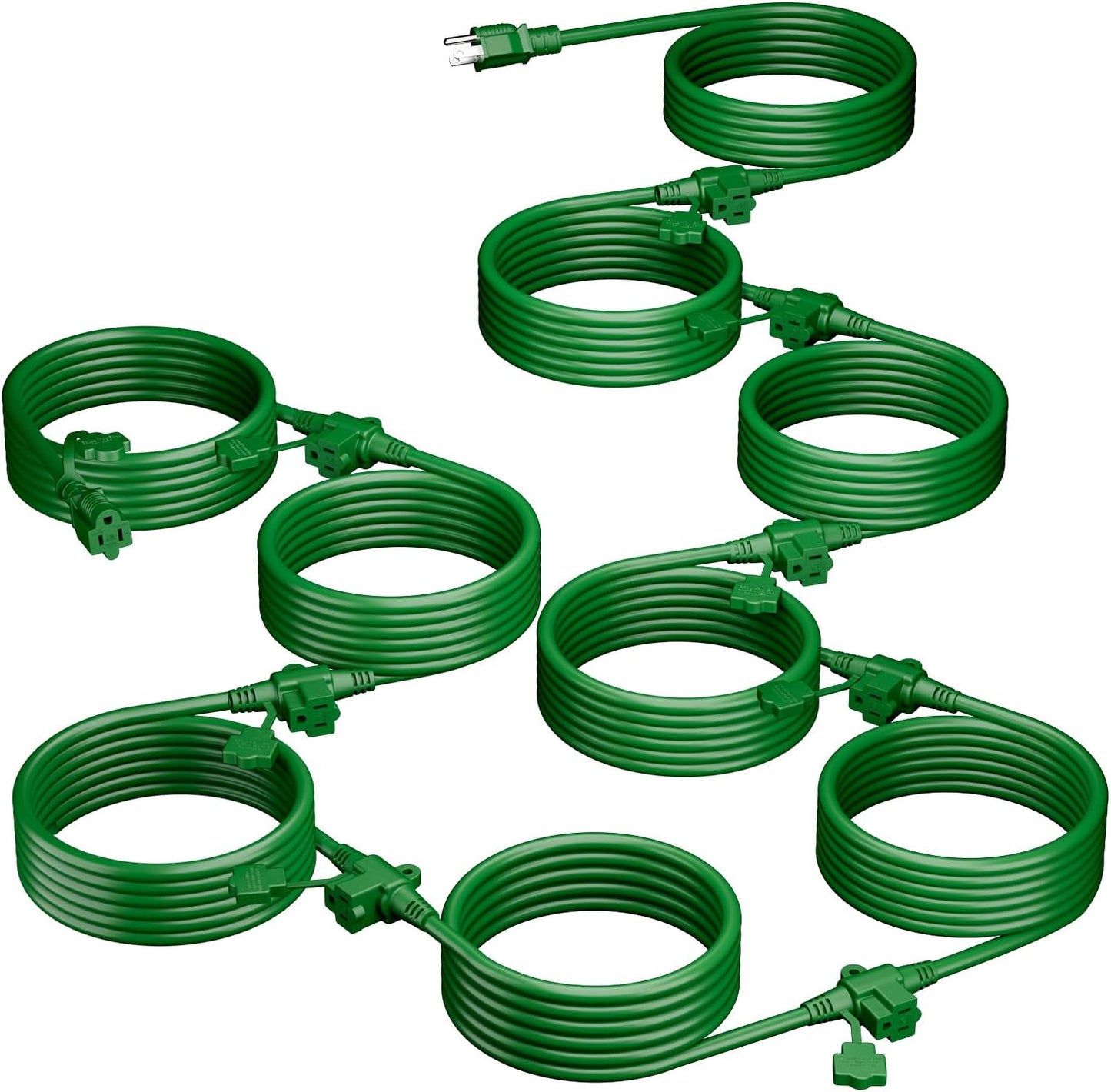 K KASONIC 75 FT Outdoor Extension Cord with 9 Outlets for Safety