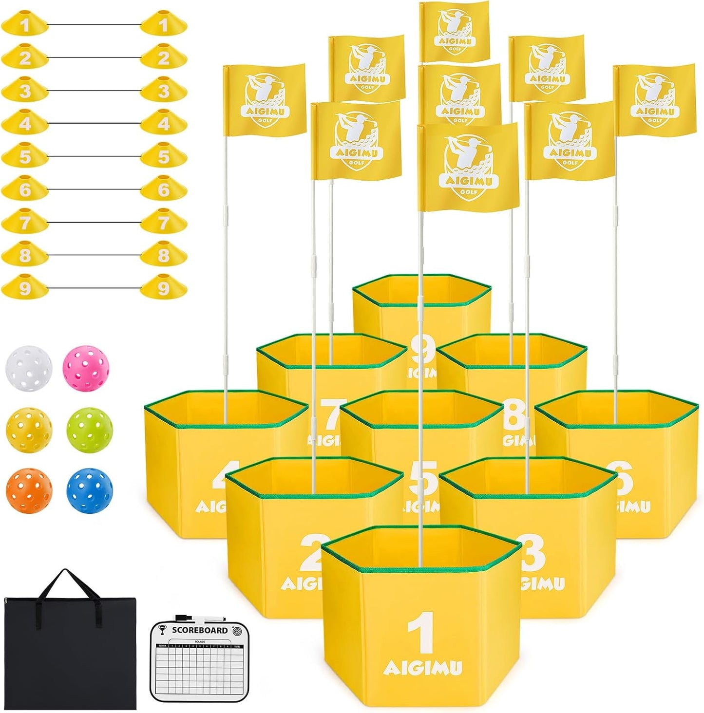 Golf Bucket Game 9 Holes for Family Fun and Outdoor Play