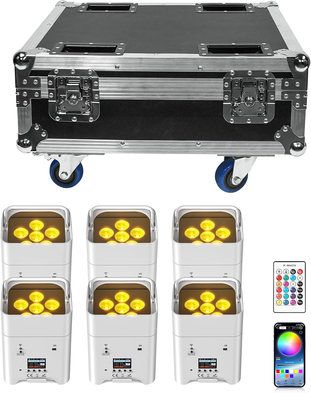 DazzlingStage 9600mAh Wireless Uplights for Stunning Events