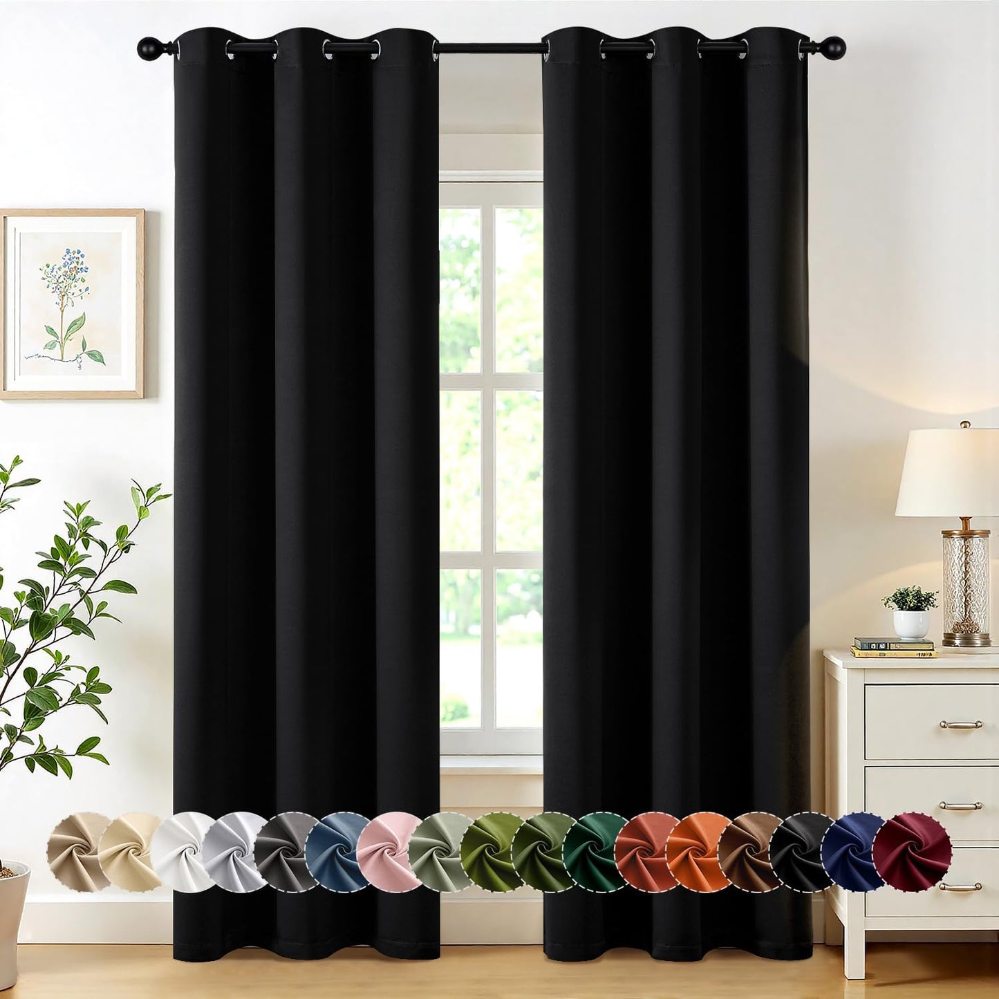 MIULEE Blackout Curtains for Bedroom and Living Room 86 in Long