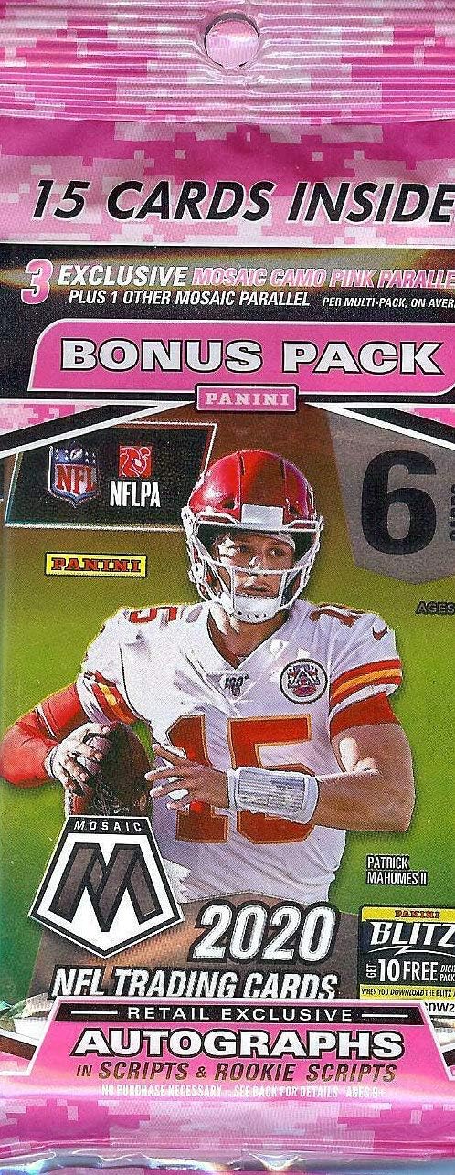 2020 Panini Mosaic NFL Football Cello Pack with 15 Cards