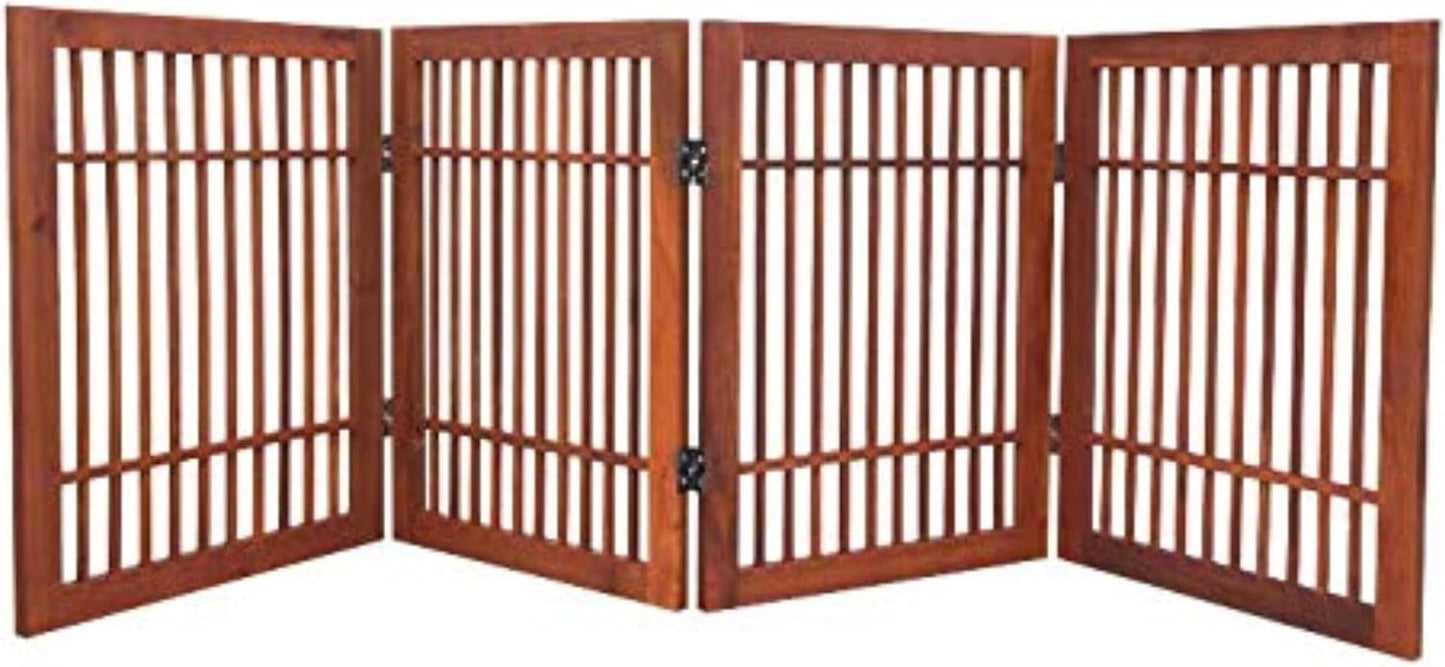 Freestanding Wooden Pet Dog Gate for Indoor and Outdoor Use