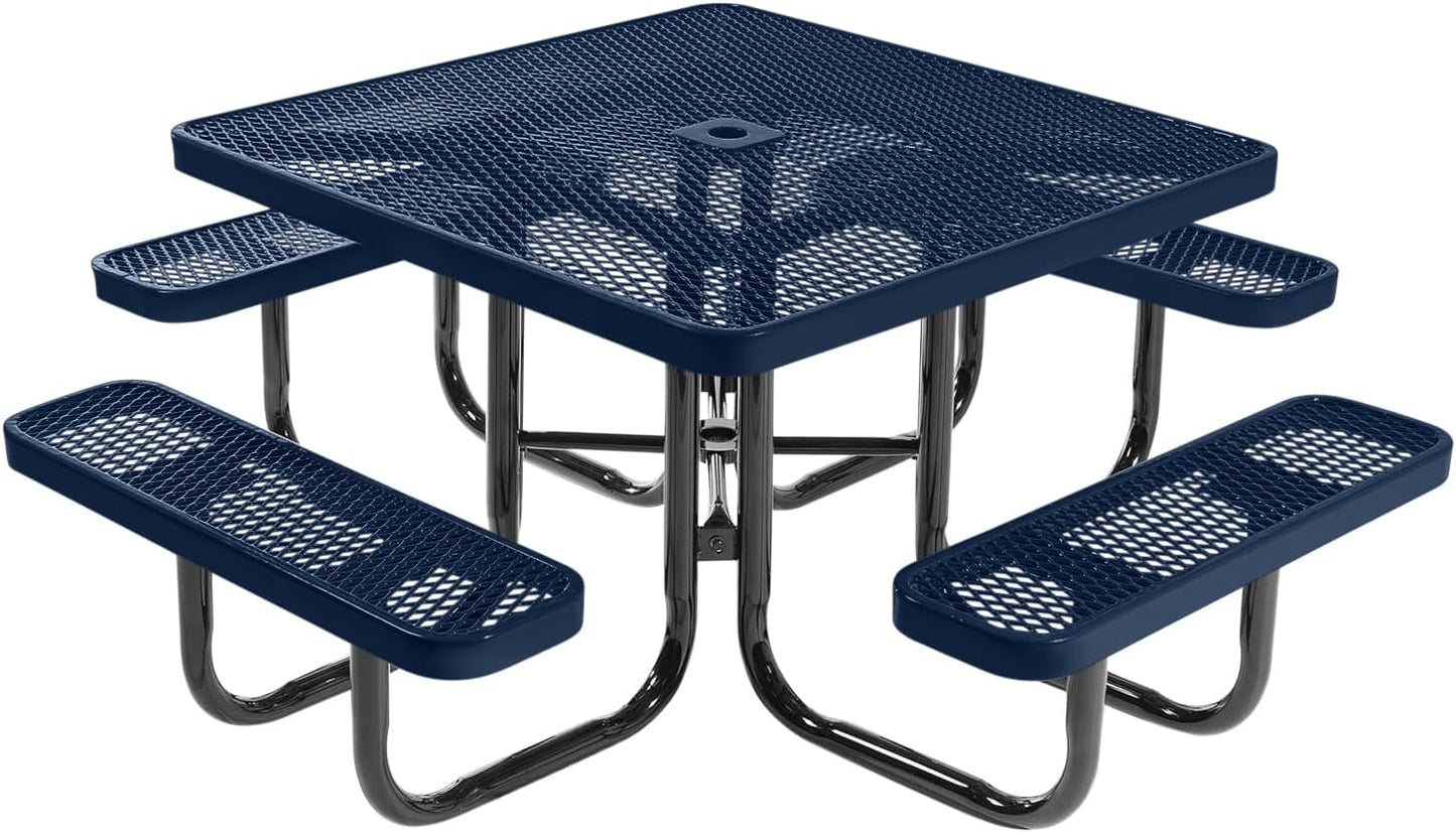 Heavy-Duty Portable Outdoor Picnic Table with Umbrella Hole