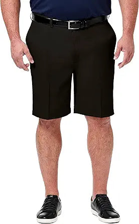 Haggar Men's Cool 18 Pro Stretch Flat Front Expandable Waist Shorts