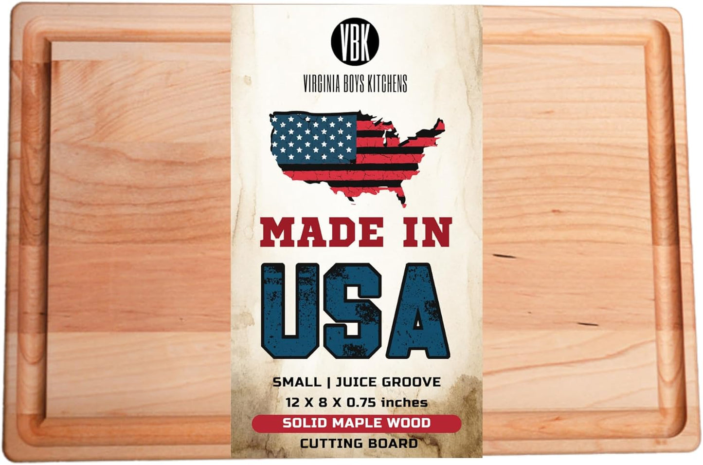 Made in USA Solid Maple Wood Cutting Board - Premium Quality