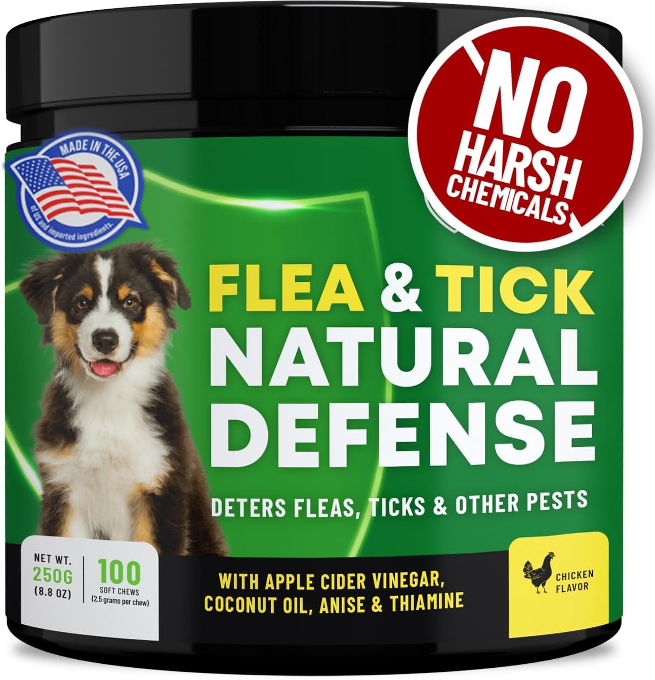 Flea and Tick Chewable Pills for Dogs - Tasty Chicken Treats