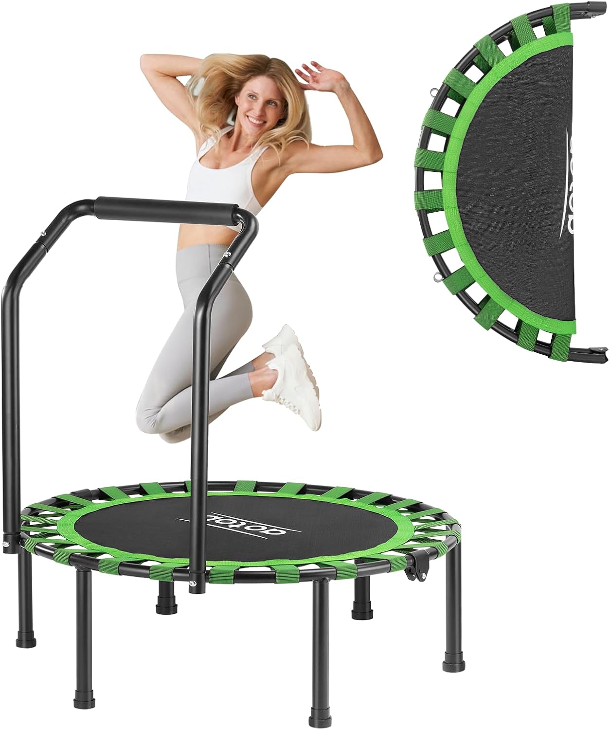 Fitness Trampoline for Adults - Foldable Mini Rebounder 450 LBS