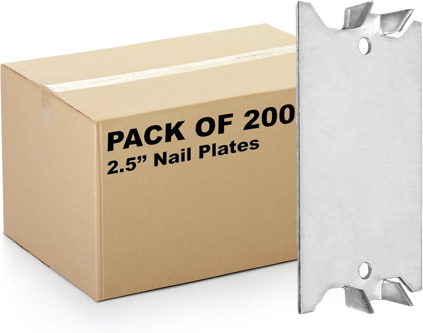 Safety Nail Plates for Wood Studs - 200 Pack of 16-Gauge Steel