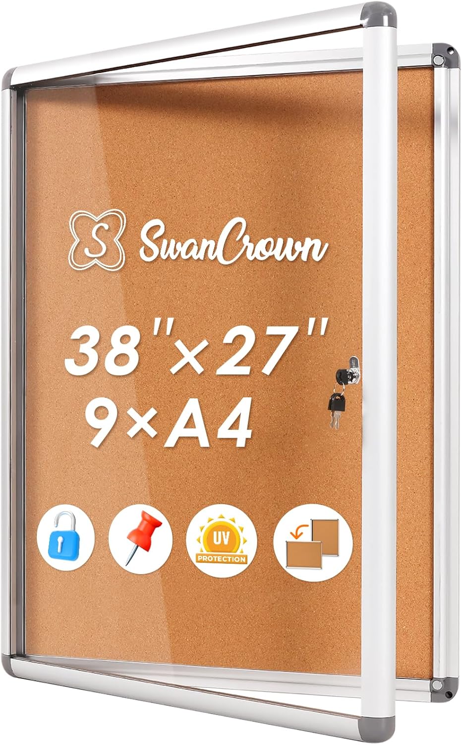 SWANCROWN Tamper-Proof Display Case for School and Office Use