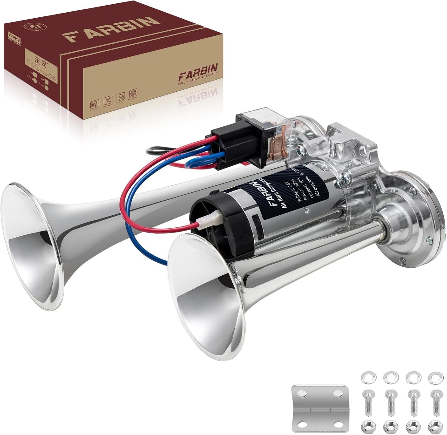 FARBIN Air Horn 24v Train Horn with Compressor for Vehicles