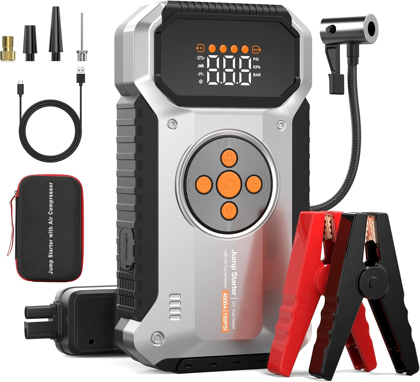 4000A Jump Starter with Air Compressor - Power Packed!