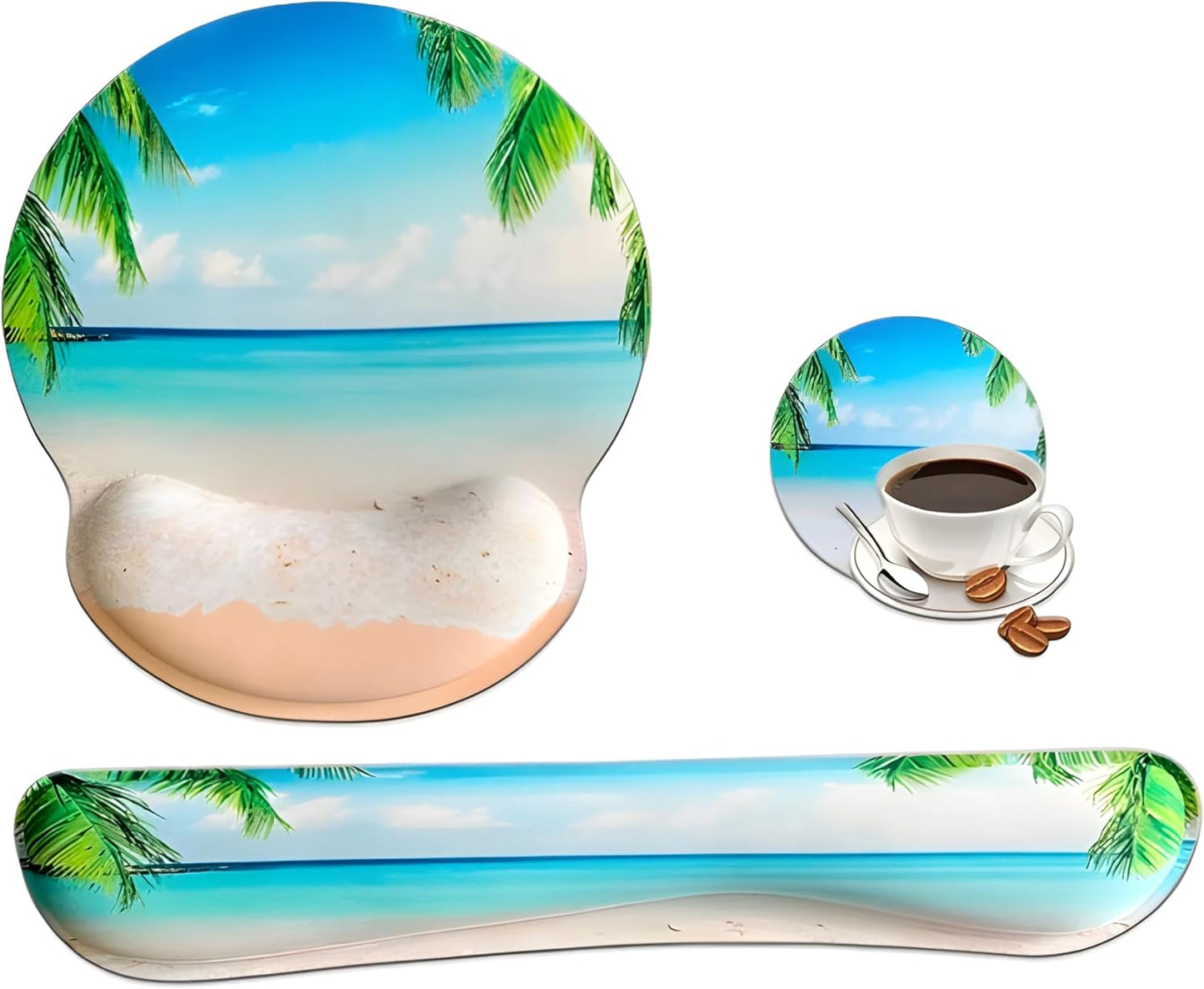 Beach Gel Wrist Rest Set - Pain Relief, Non-Slip, Comfort