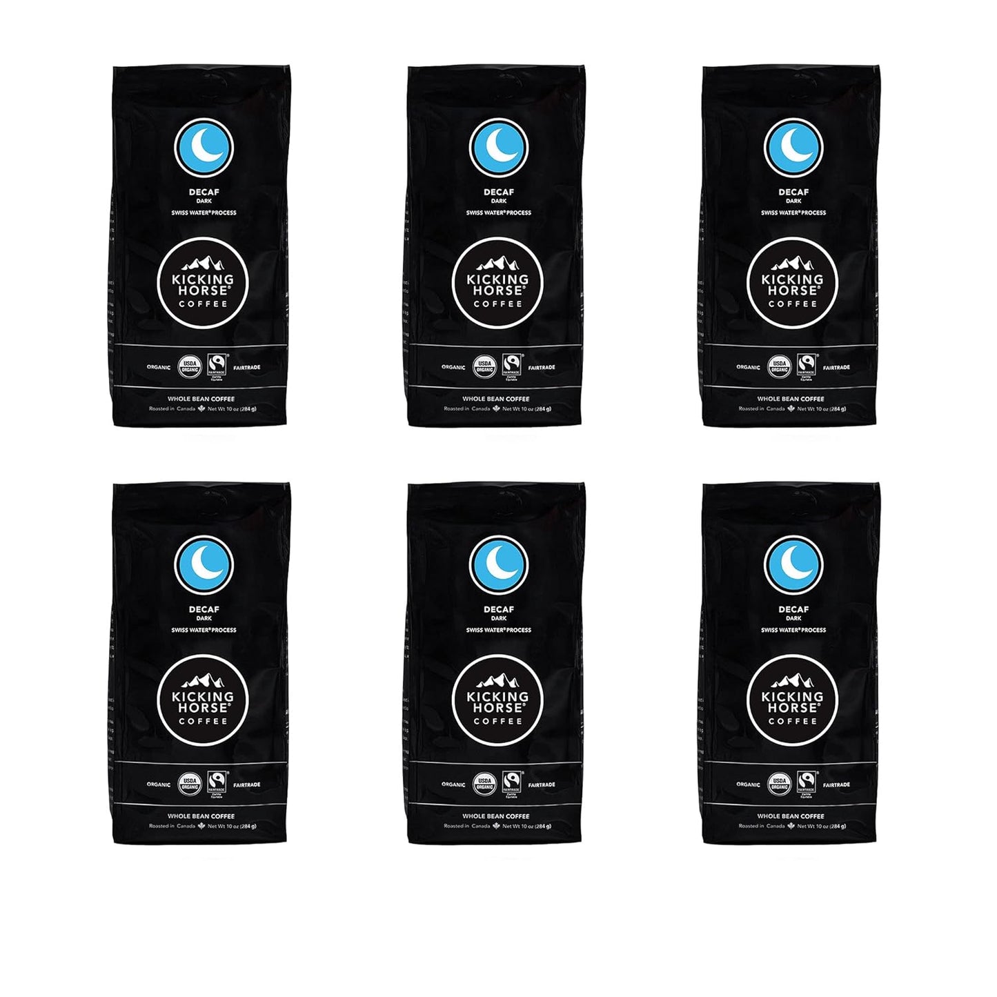 Organic Dark Roast Decaf Whole Bean Coffee - Pack of 6