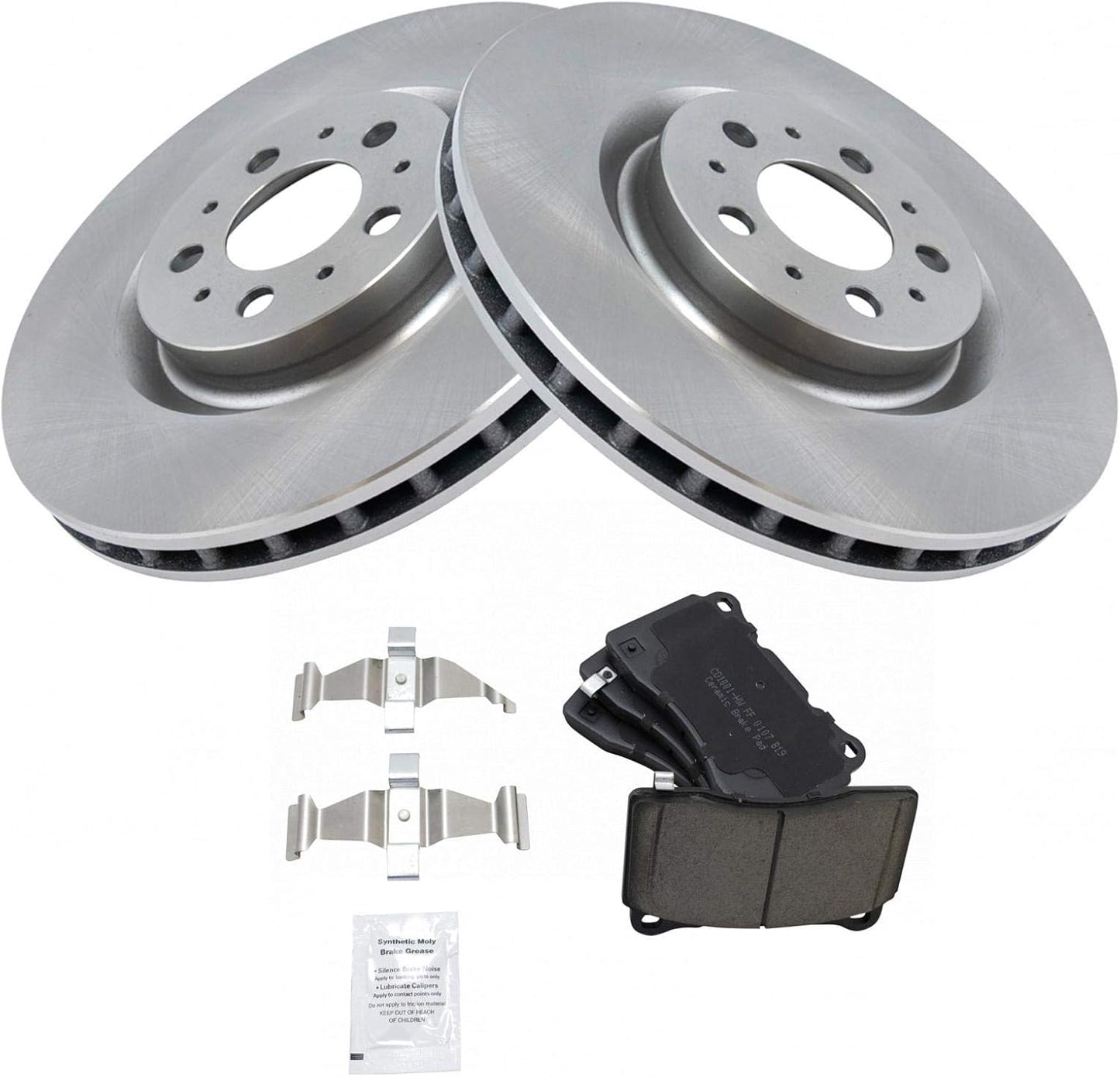 TRQ Brake Pad Rotor Kit for 2004-2007 Volvo S60 V70