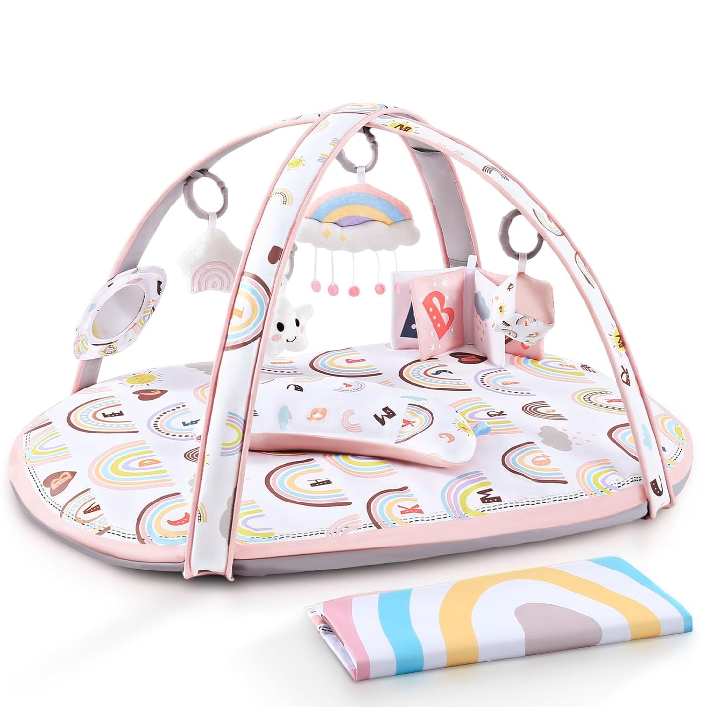 Baby Play Gym Mat for Infants - 7 in 1 Tummy Time Fun