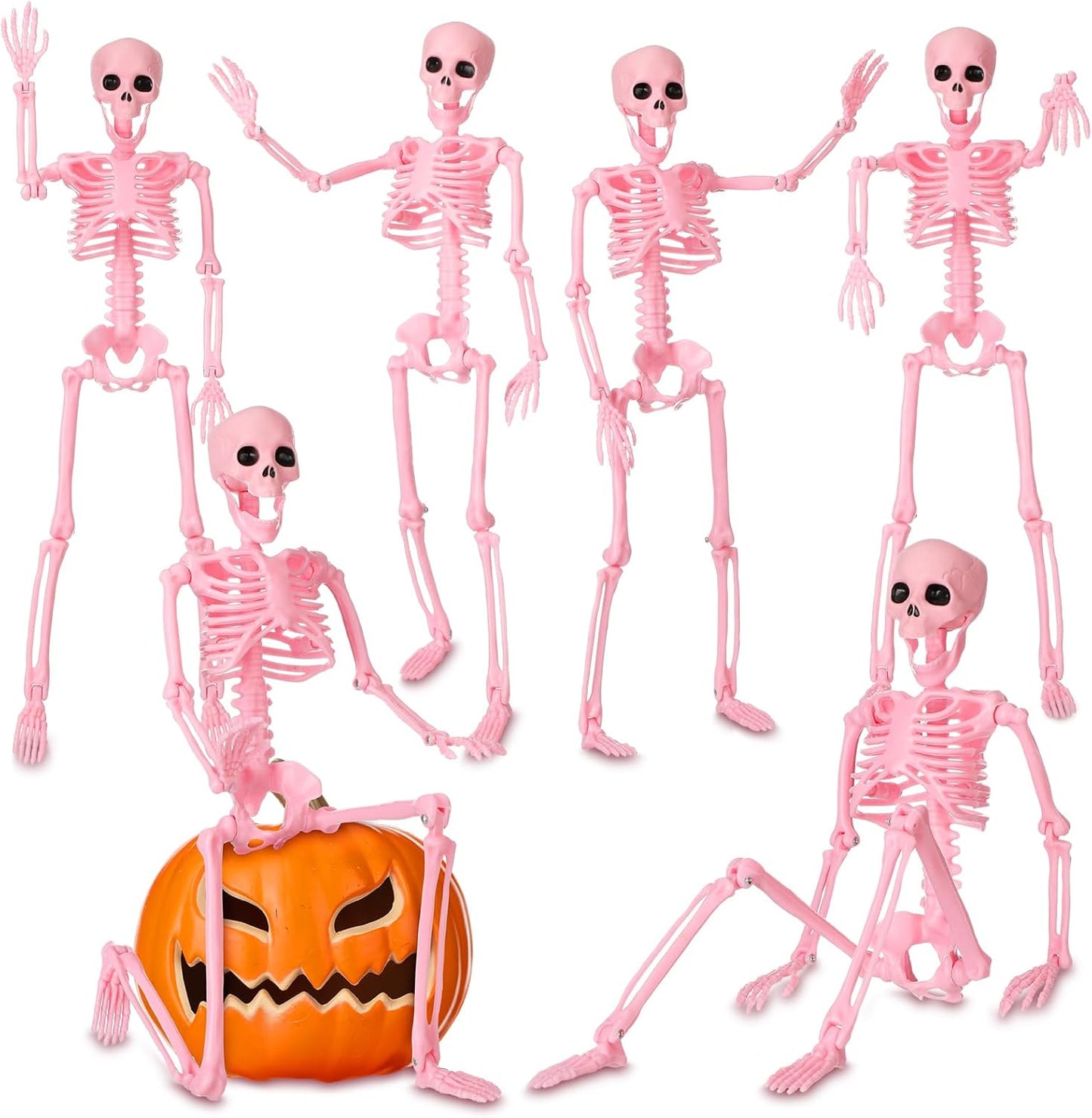 6 Pack Halloween Hanging Skeletons for Spooky Decor Fun