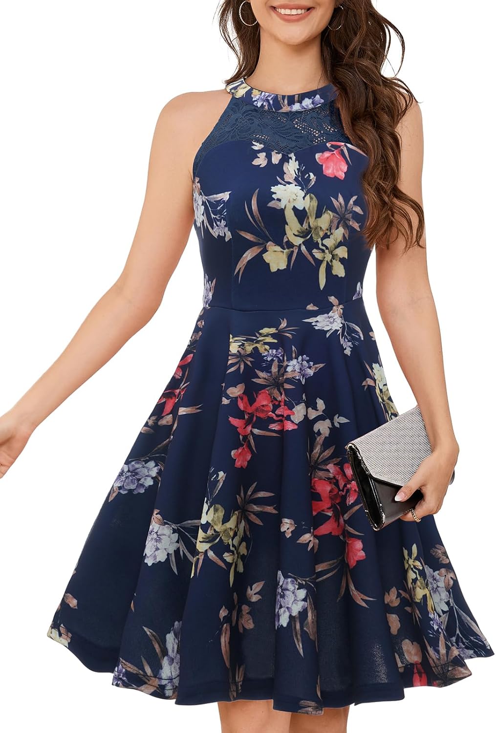 Elegant Halter Lace Cocktail Dress for Women by Bbonlinedress