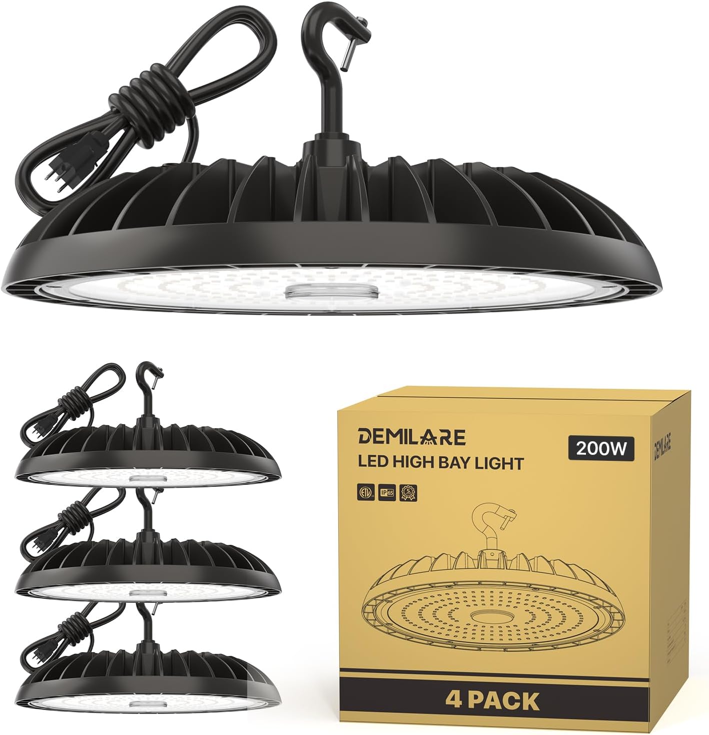 200W LED High Bay Light 30000 lm for Workshop and Garage