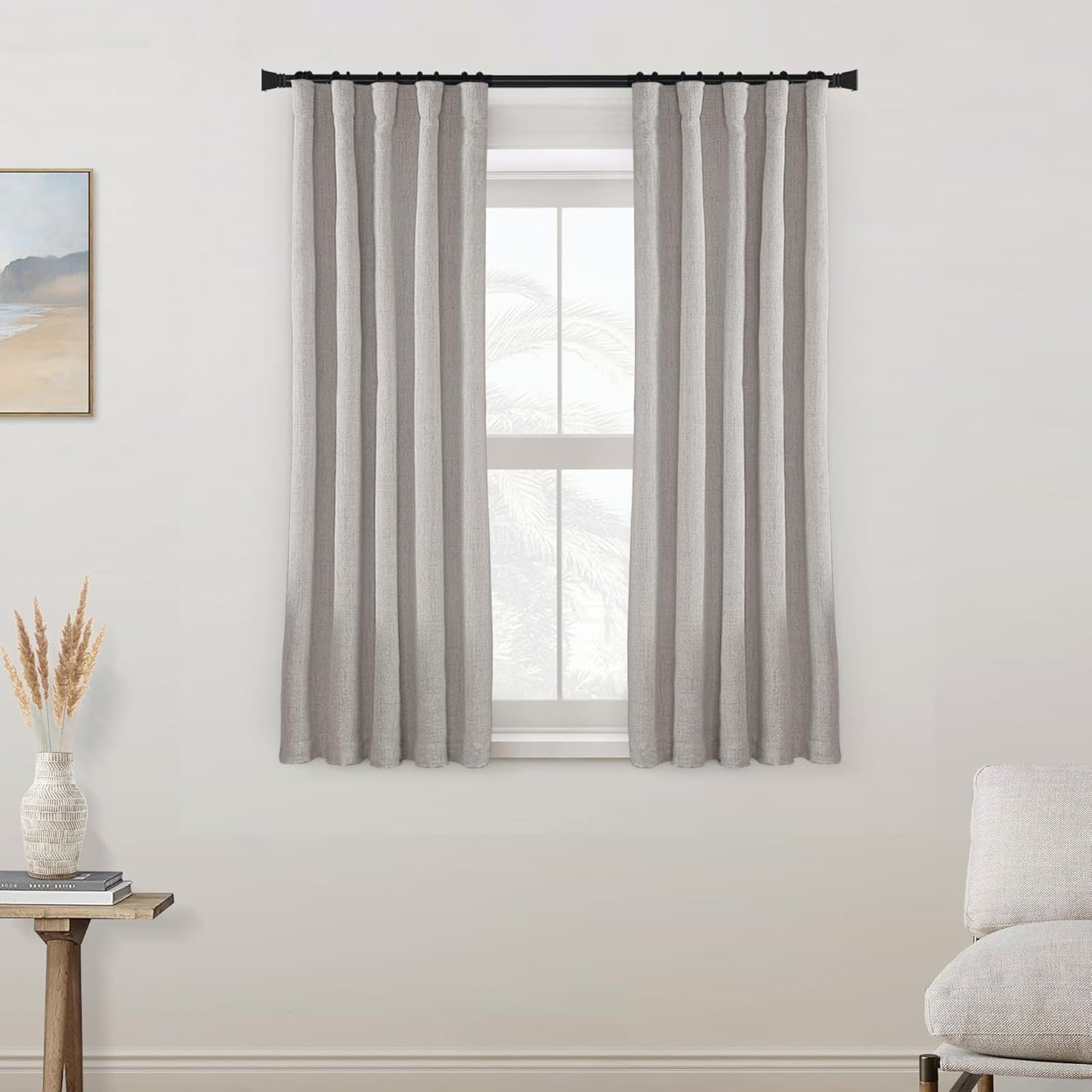 PANELSBURG 100% Blackout 45 Inch Curtains for Bedroom Living Room