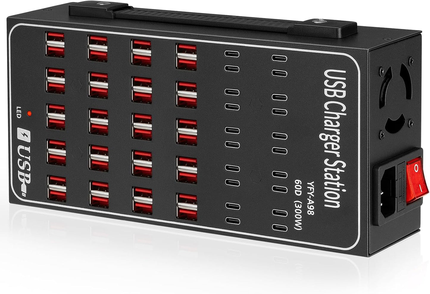 300W USB Charging Station with 60 Ports for Fast Charging