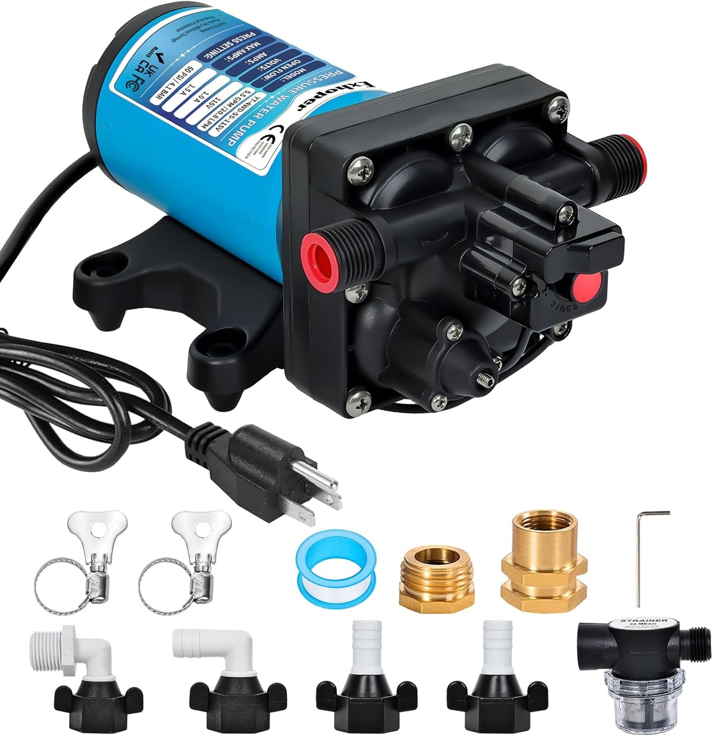 115V AC Fresh Water Pressure Pump for Home and RV Use