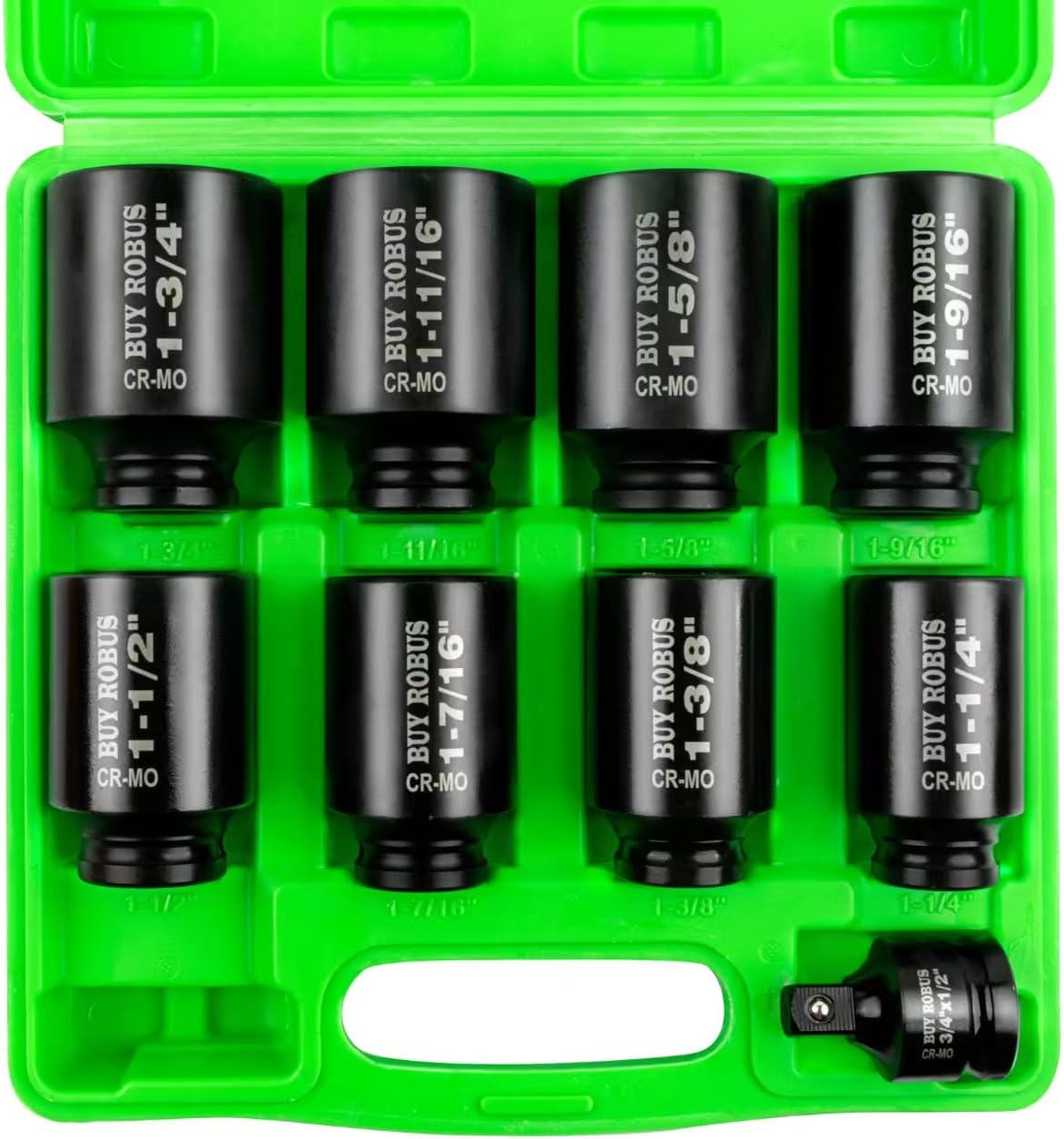 1/2 Drive Impact Socket Set - 9-Piece SAE Deep Axle Nut Sockets