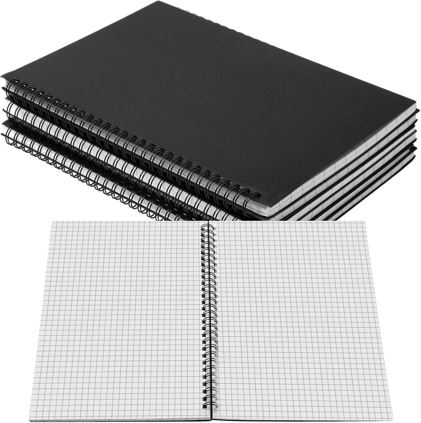 Resurhang 6-Pack B5 Graph Paper Notebook - Quad Ruled, 160 Pages