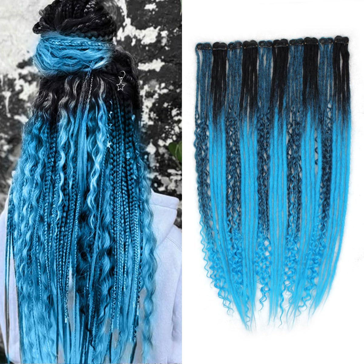 24 Inch Clip in Dreadlock Hair Extensions for Effortless Style