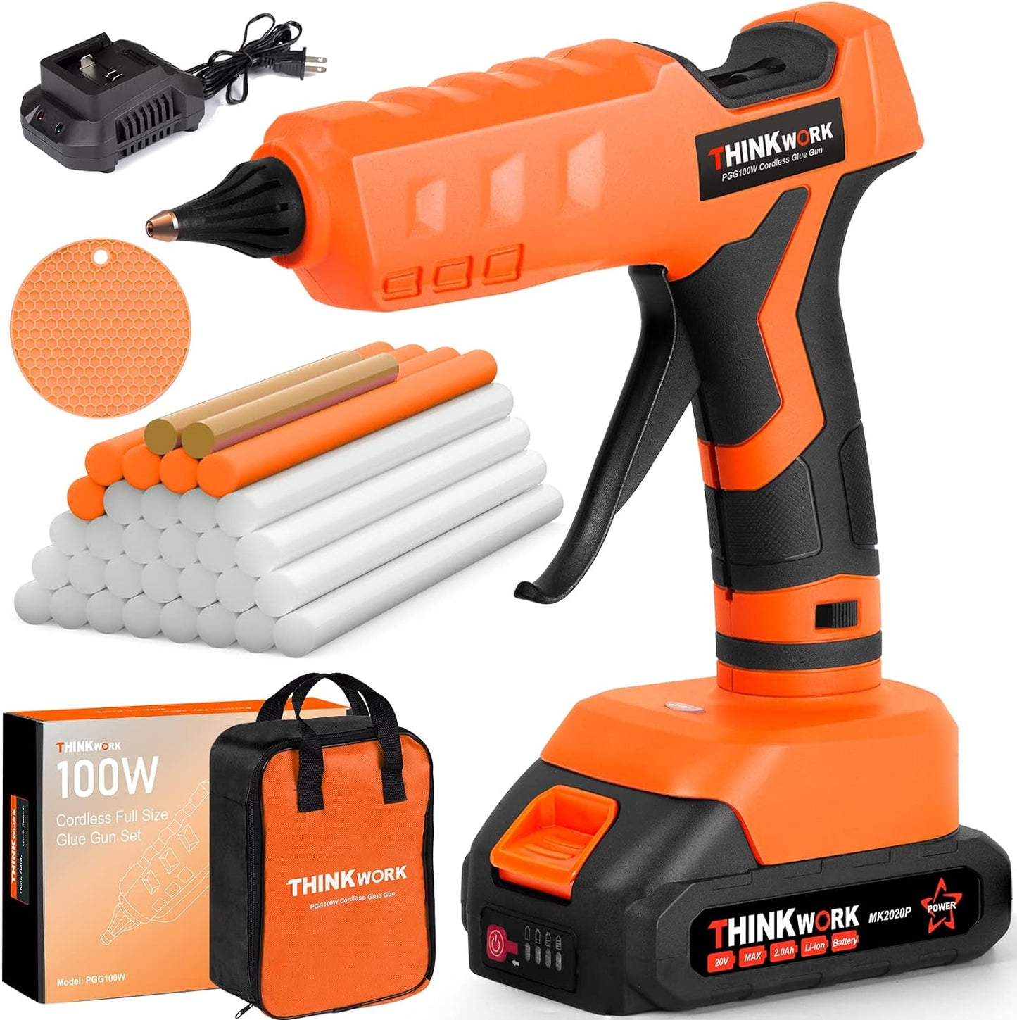 THINKWORK Cordless Hot Glue Gun Kit for DIY and Crafts Projects
