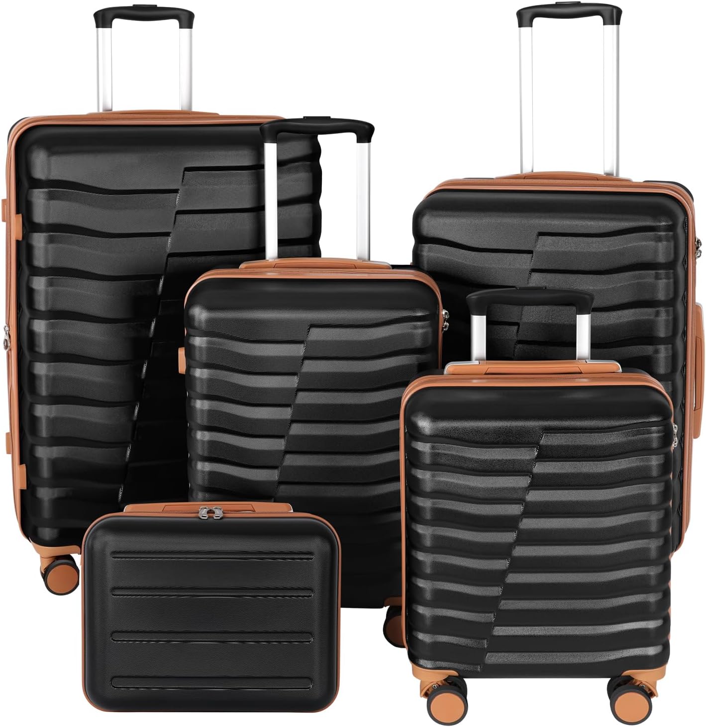 5-Piece Luggage Set with Lightweight Hard Shell for Family Travel
