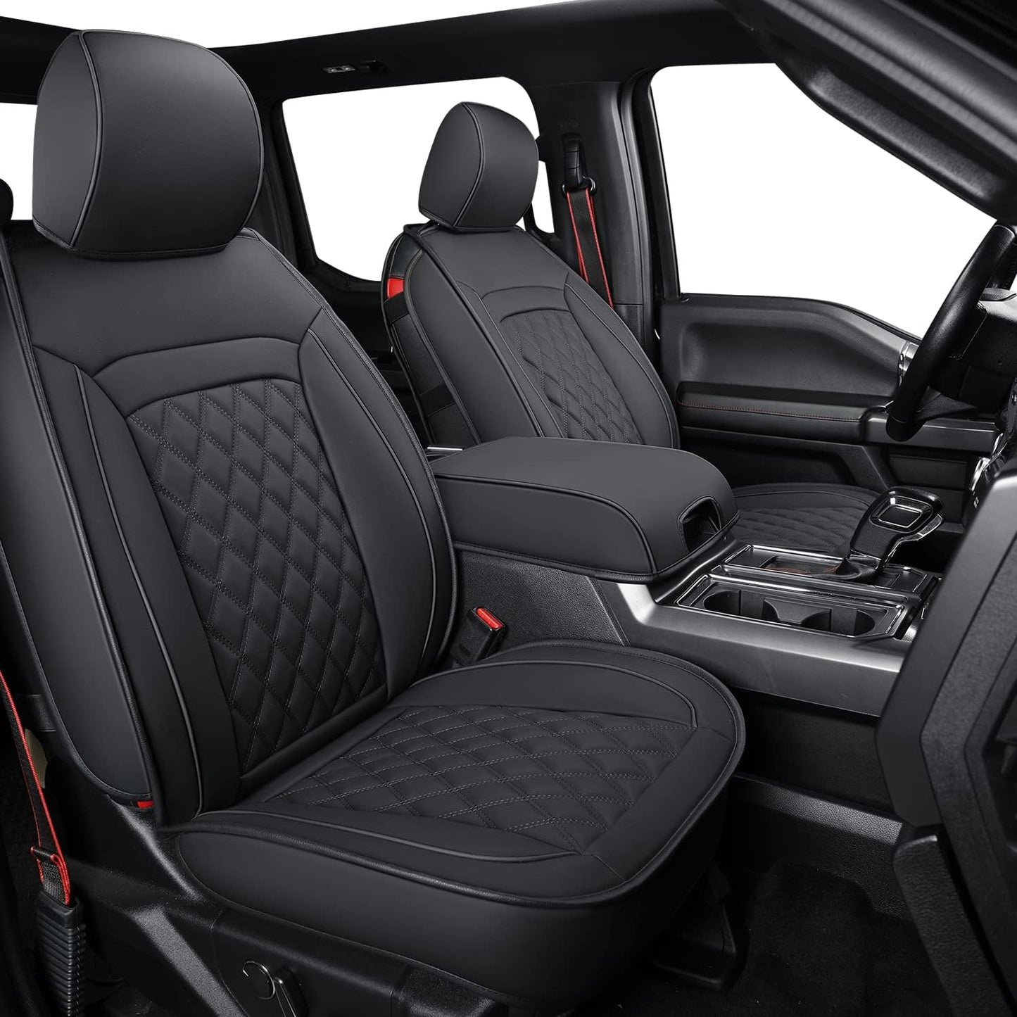 LUCKYMAN CLUB F150 Faux Leather Seat Covers for 2015-2025 F150