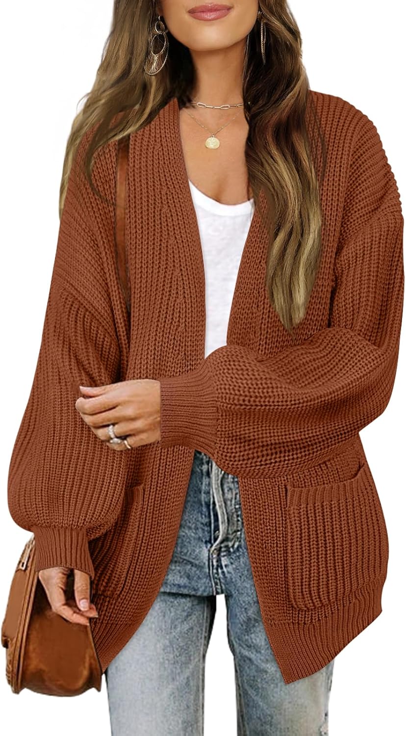 Open Front Chunky Cardigans for Women - Cozy Knit Outwear