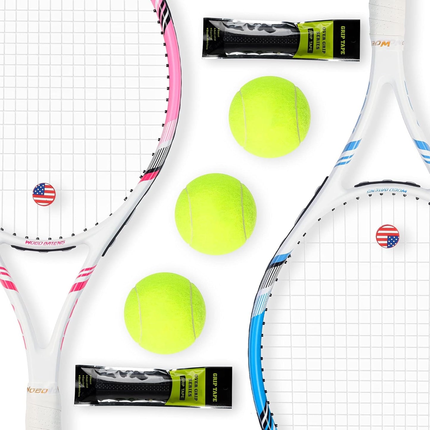 Pro Tennis Racket for Adults with 3 Balls and Accessories