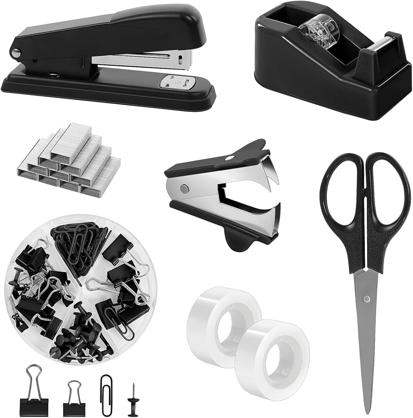Modern Black Office Supplies Set - Stay Organized in Style!