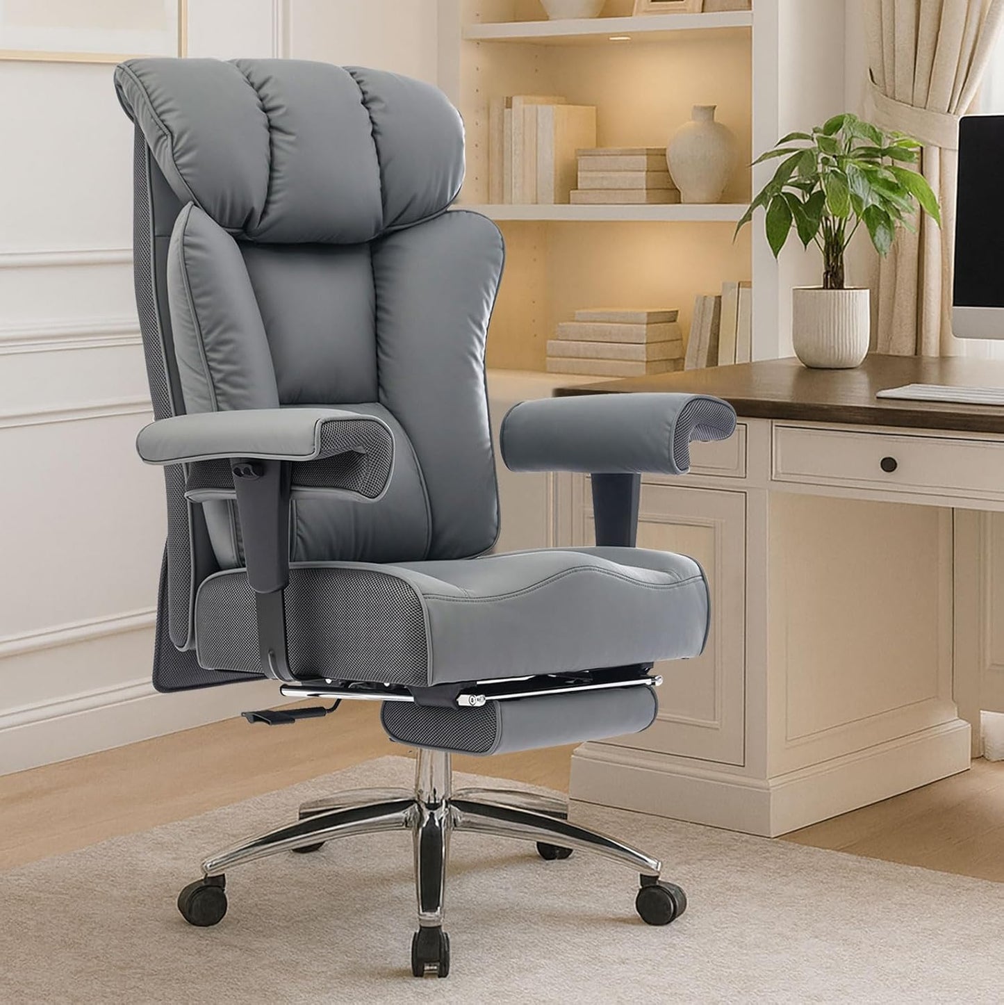 Big and Tall Office Chair 450LBS with Foot Rest for Comfort