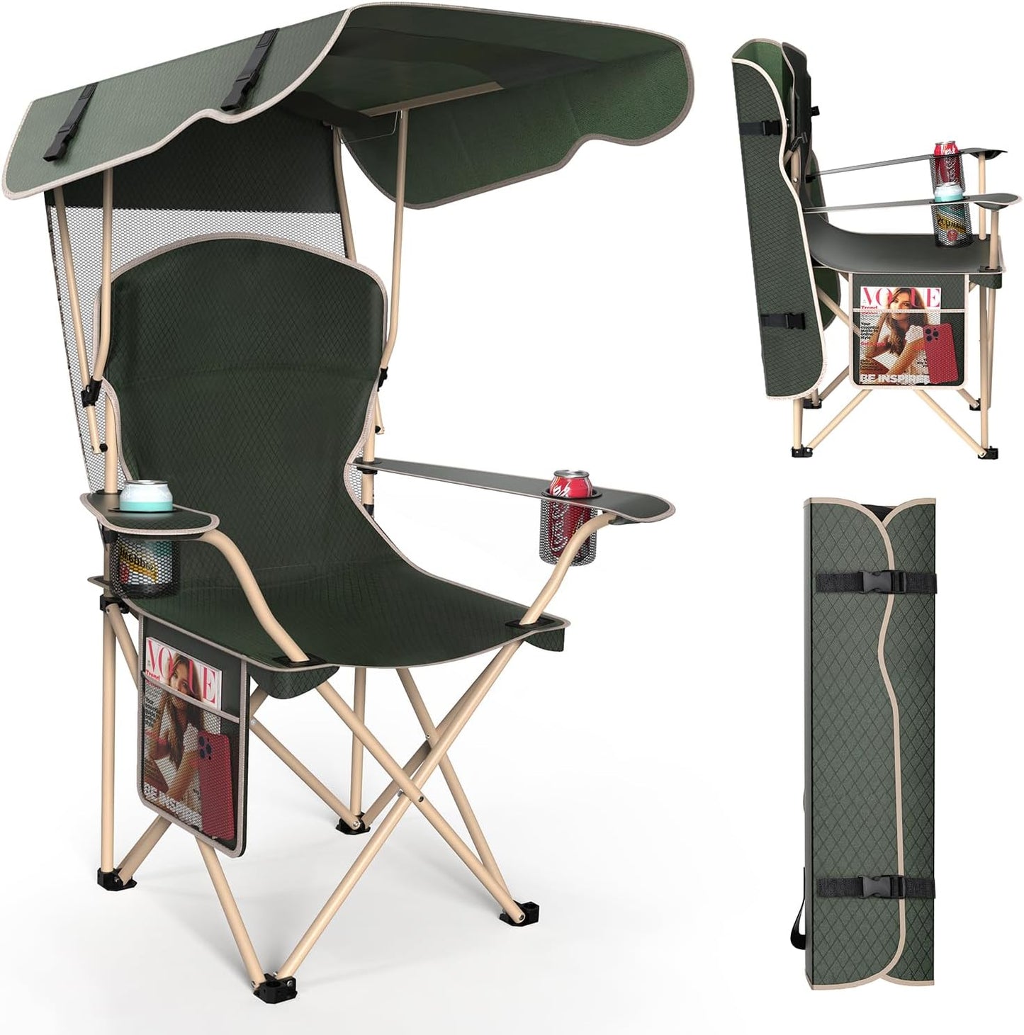Portable Camping Chair with Canopy for Outdoor Comfort and Fun
